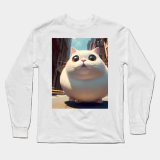 Selfie Fat cat - Modern digital art Long Sleeve T-Shirt